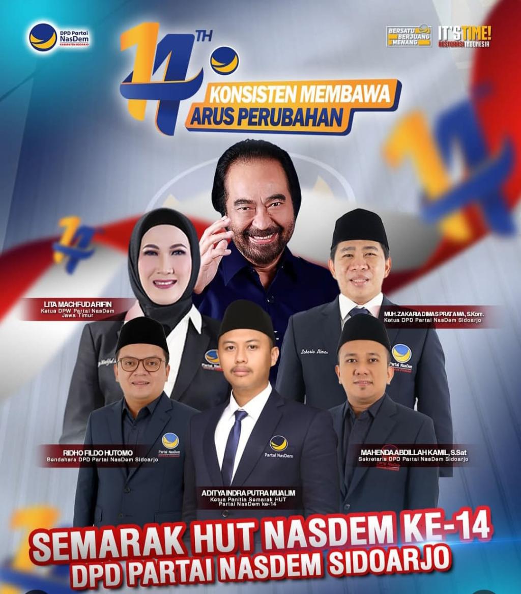 Rayakan HUT ke-14, NasDem Sidoarjo Tebar Manfaat untuk Masyarakat Kota Delta