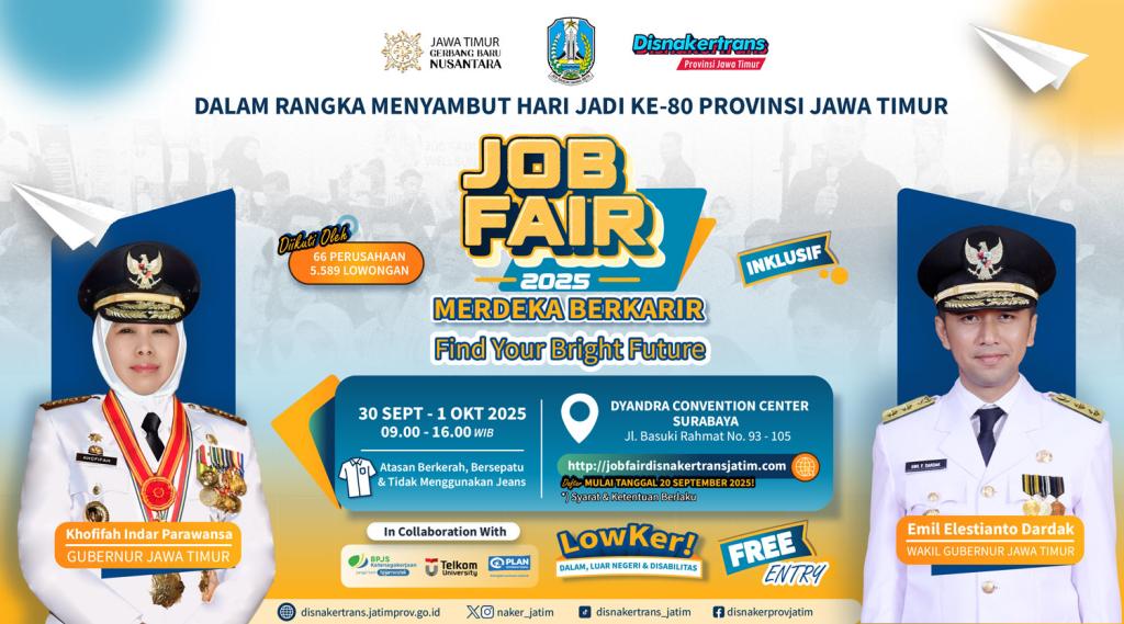 Job Fair Jatim 2025 Hadirkan Ribuan Lowongan, Catat Jadwal dan Daftar Perusahaannya