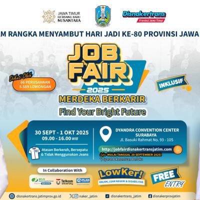 Job Fair Jatim 2025 Hadirkan Ribuan Lowongan, Catat Jadwal dan Daftar Perusahaannya