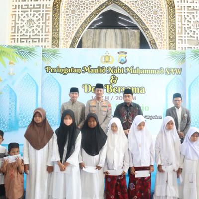 Polresta Sidoarjo Peringati Maulid Nabi Muhammad SAW 1447 H, Gelar Doa Bersama dan Santuni Anak Yatim