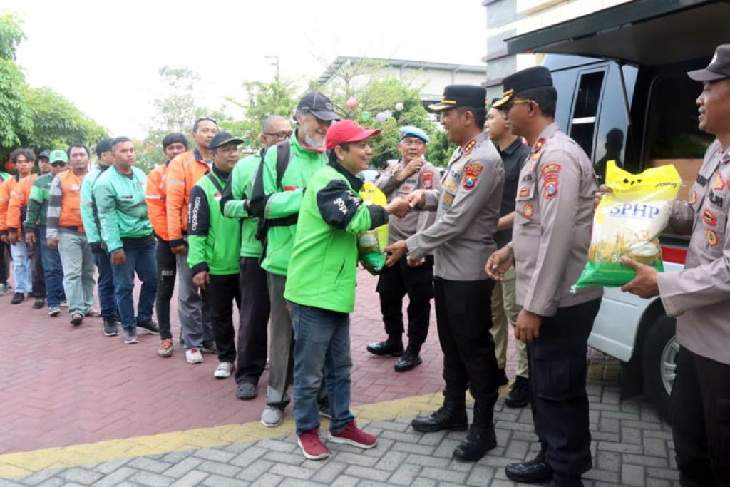 Apel Ojek Online di Sidoarjo, Sinergi Driver Ojol dan Polisi Jaga Kamtibmas